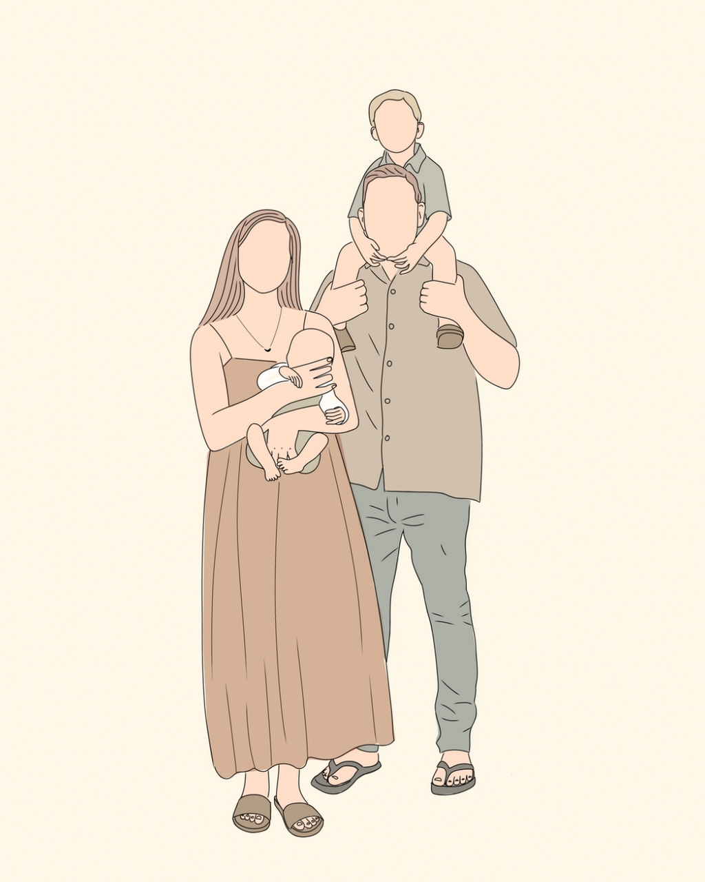 Personalised Custom Line Photo Digital Art for families, couples, portraits and pets. Anniversary, Christmas and Birthday gift.