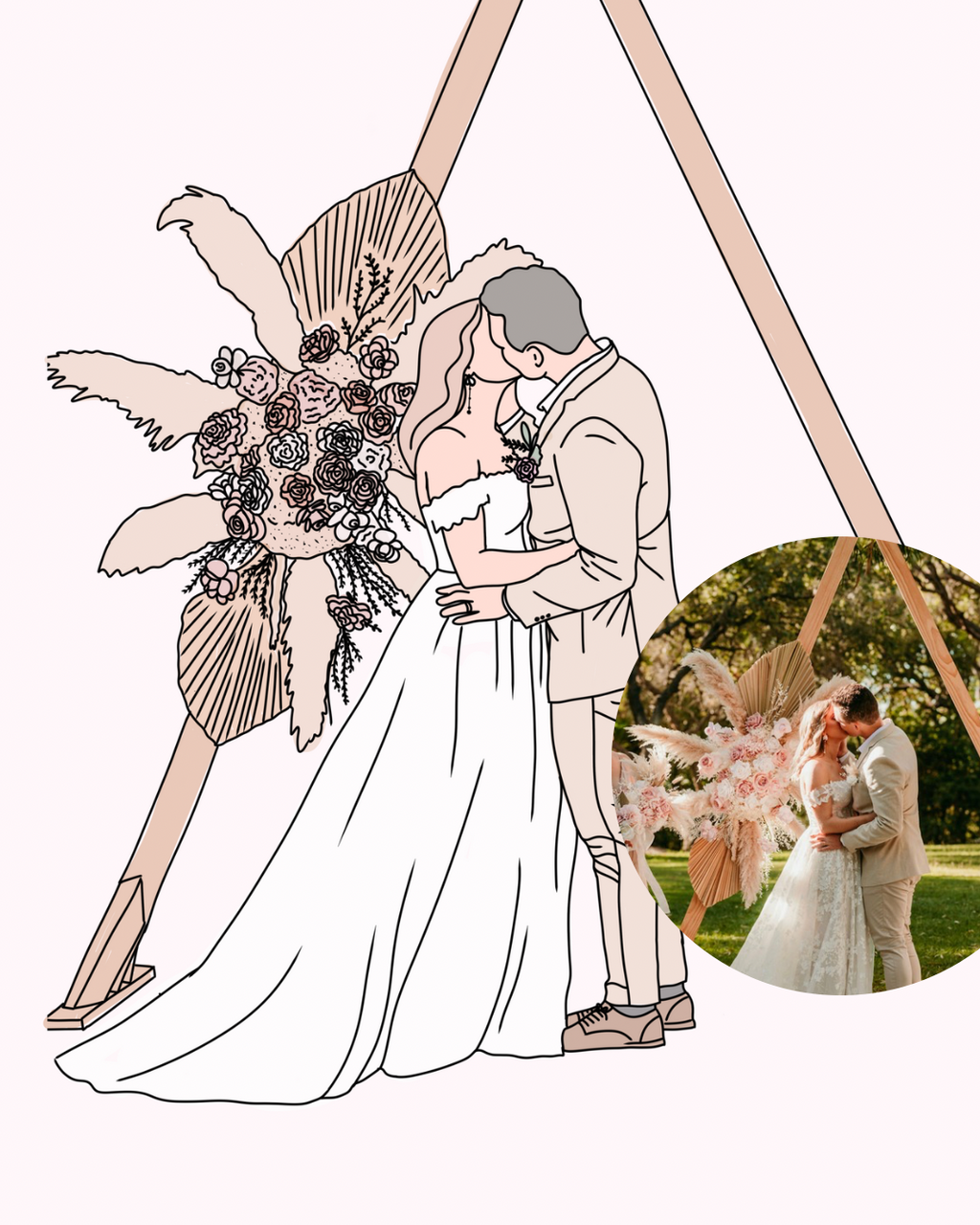 Personalised Custom Line Photo Digital Art for families, couples, portraits and pets. Anniversary, Christmas and Birthday gift.