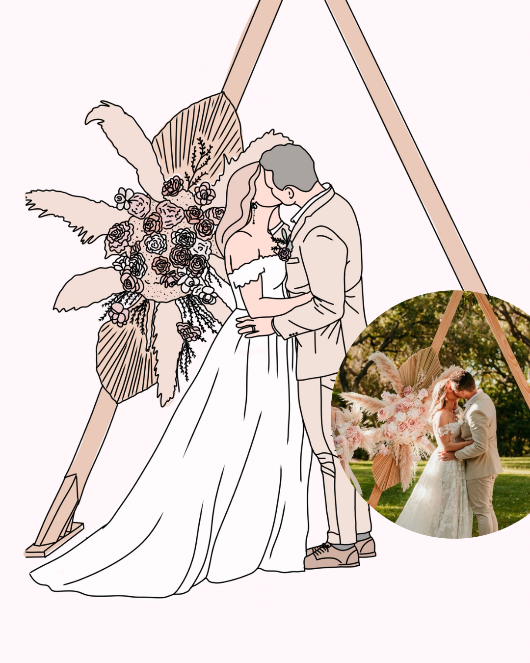 Personalised Custom Line Photo Digital Art for families, couples, portraits and pets. Anniversary, Christmas and Birthday gift.