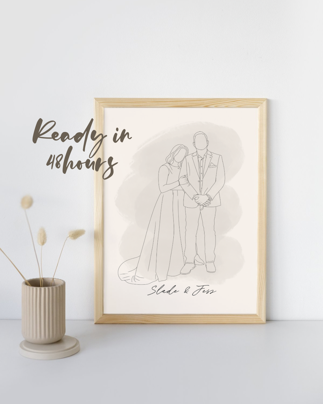 Personalised Custom Line Photo Digital Art for families, couples, portraits and pets. Anniversary, Christmas and Birthday gift.