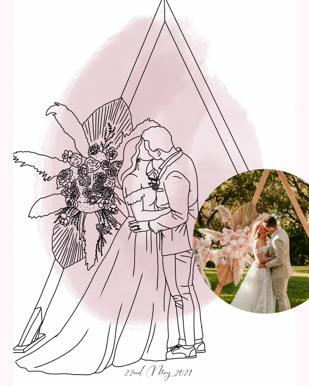 Personalised Custom Line Photo Digital Art for families, couples, portraits and pets. Anniversary, Christmas and Birthday gift.