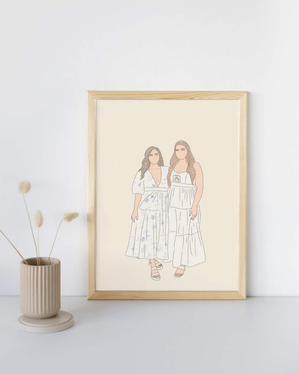 Personalised Custom Line Photo Digital Art for families, couples, portraits and pets. Anniversary, Christmas and Birthday gift.