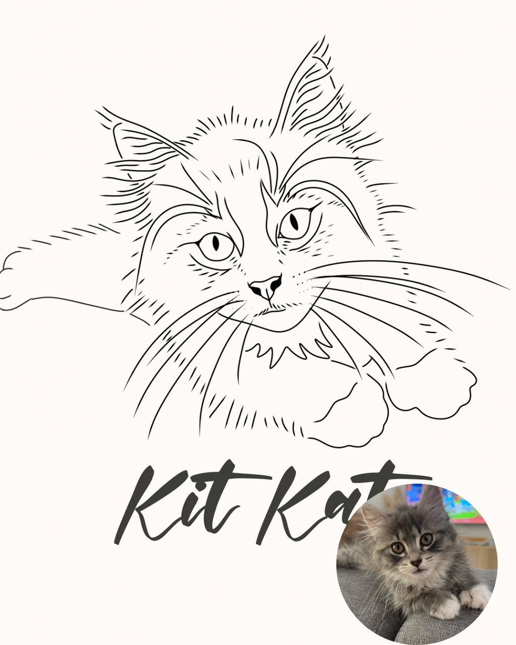 Personalised Custom Line Photo Digital Art for families, couples, portraits and pets. Anniversary, Christmas and Birthday gift.