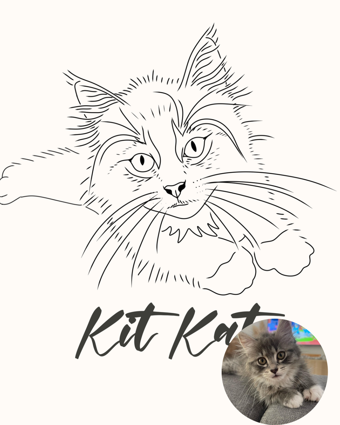 Personalised Custom Line Photo Digital Art for families, couples, portraits and pets. Anniversary, Christmas and Birthday gift.